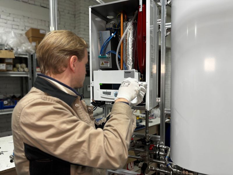 Peakstone Plumbing Co. technician repairing a burst residential water pipe in Denver