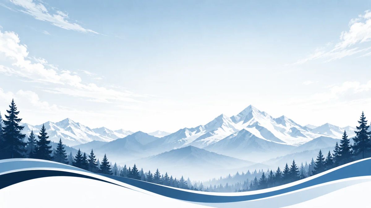 Misty Blue Mountain Forest Waves